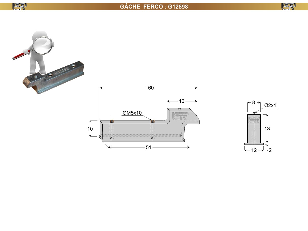 G CHE FERCO G12898 12 X 15 Simple Les Coulissants Et Roulettes