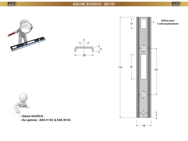 GÂCHE SCHÜCO 281157