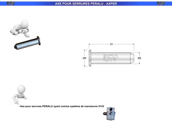 AXE POUR SERRURES PERALU 5120 – Image 2