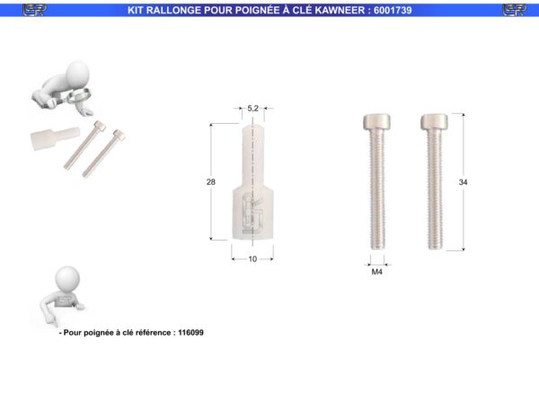 KIT RALLONGE POUR POIGNÉE À CLÉ : 6001739 – Image 2