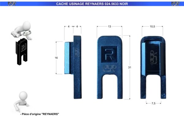 CACHE USINAGE REYNAERS 024 5633 NOIR (LOT de 2) – Image 2